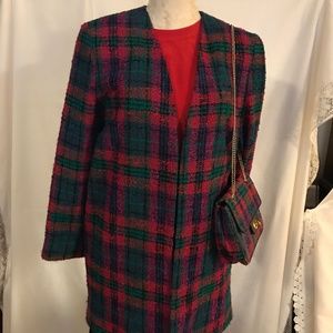 Vintage Doncaster three quartered length jacket, multi colored, size 8 p